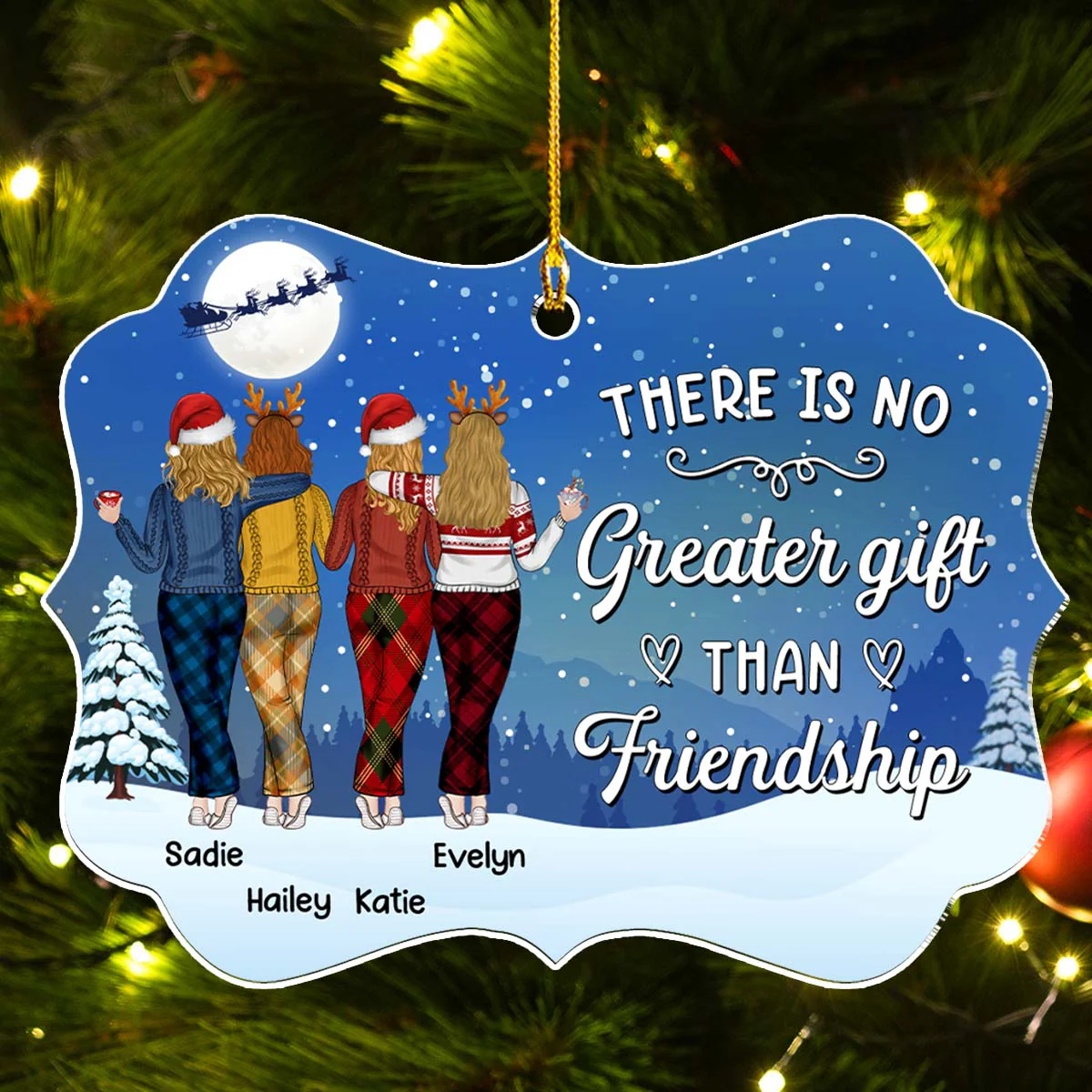 Beautiful Friendship - Personalized Custom Acrylic Ornament - Image 5
