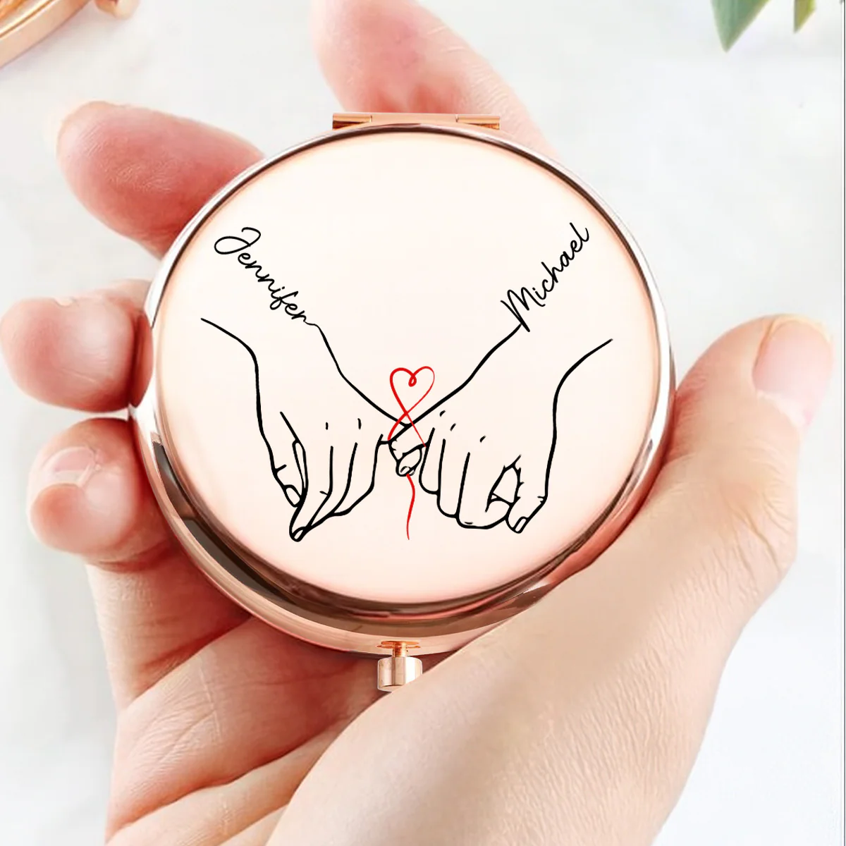 Beauty Reflected Through Love - Personalized Custom Compact Mirror - Image 3