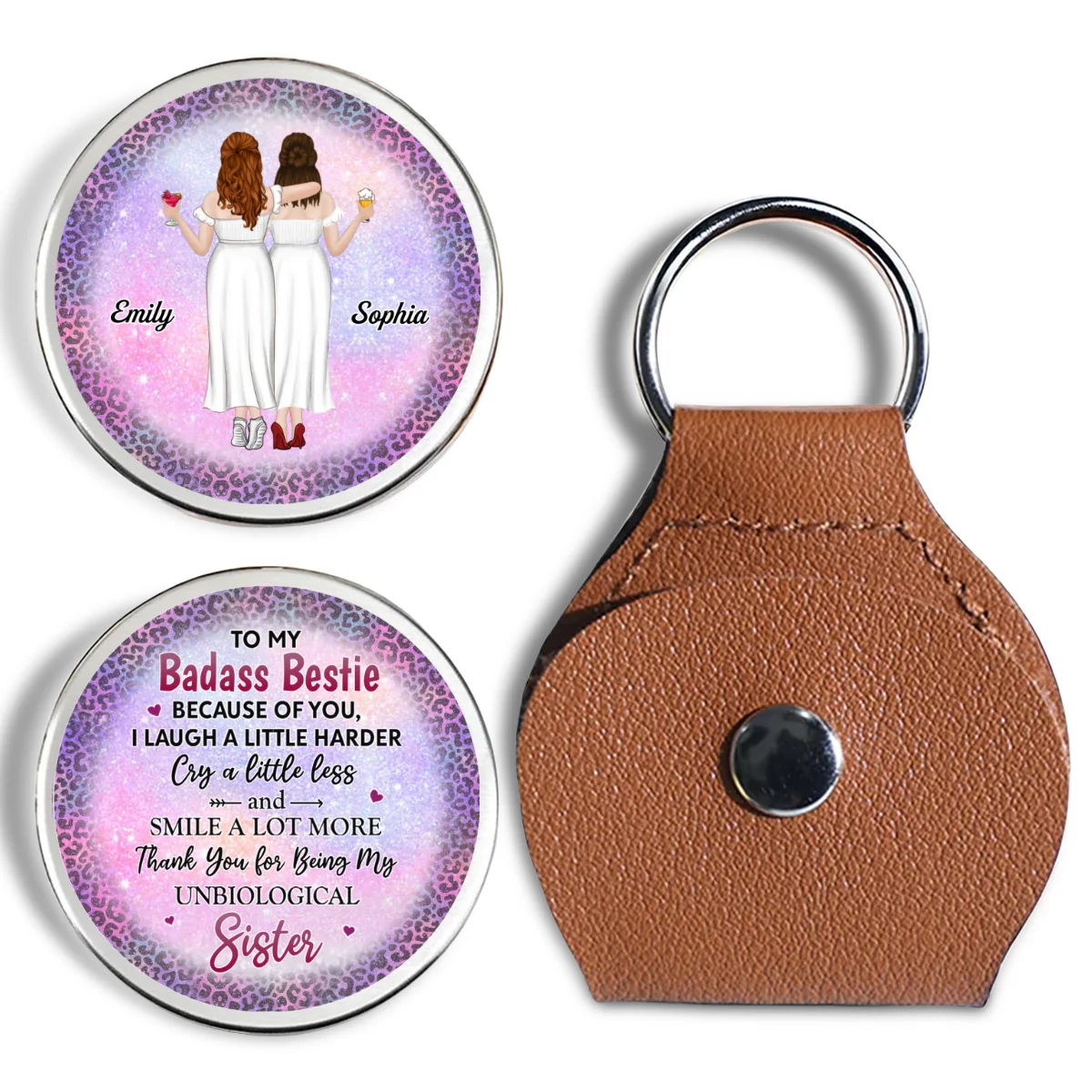 Because Of You Bestie - Personalized Custom Pocket Hug - Image 6