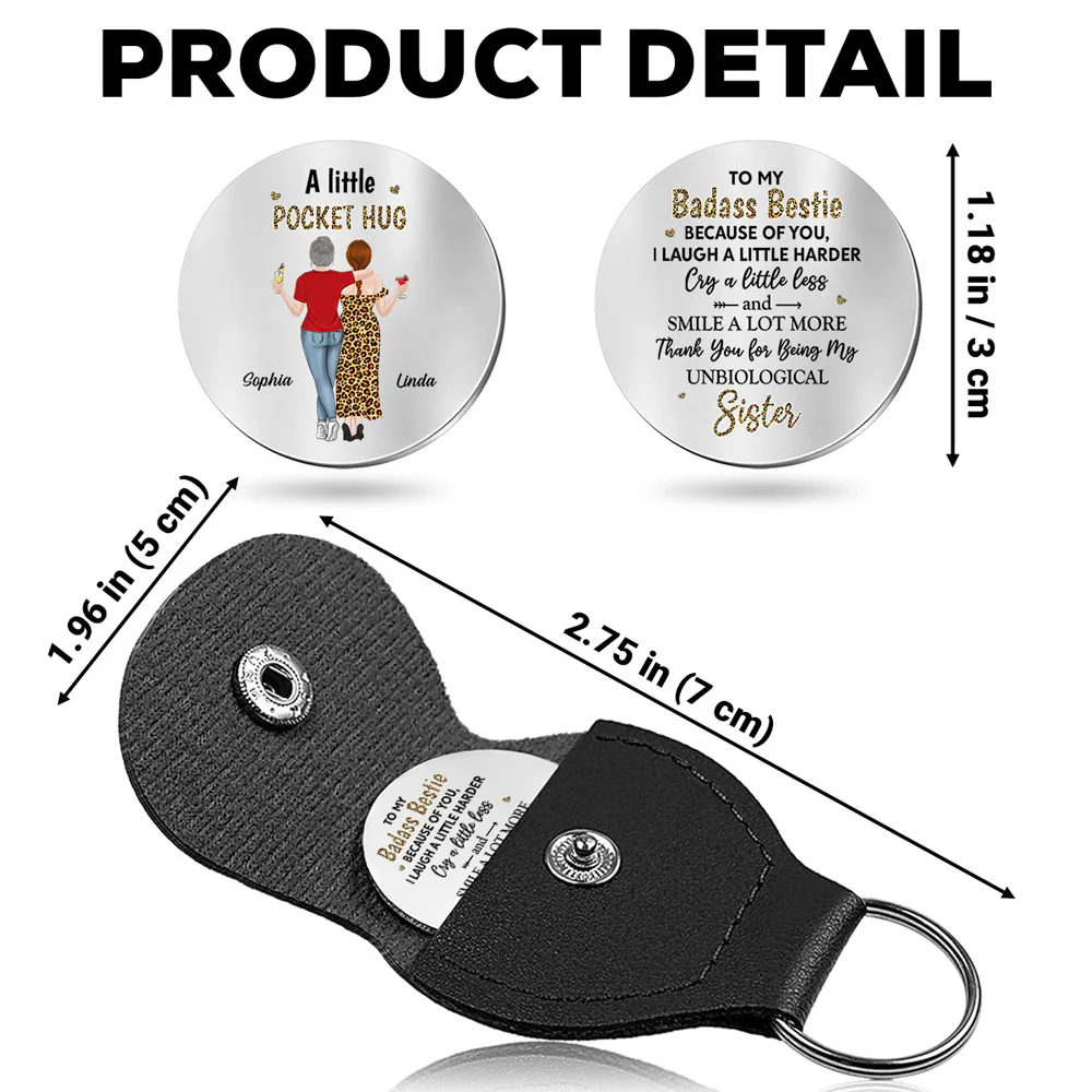 Because Of You I Laugh A Little Harder - Personalized Custom Pocket Hug - Image 5