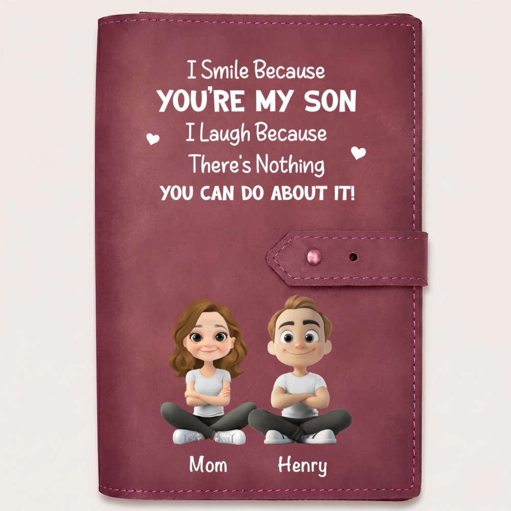 Because You Are My Son - Personalized Custom Leather Charger Bag - Image 13