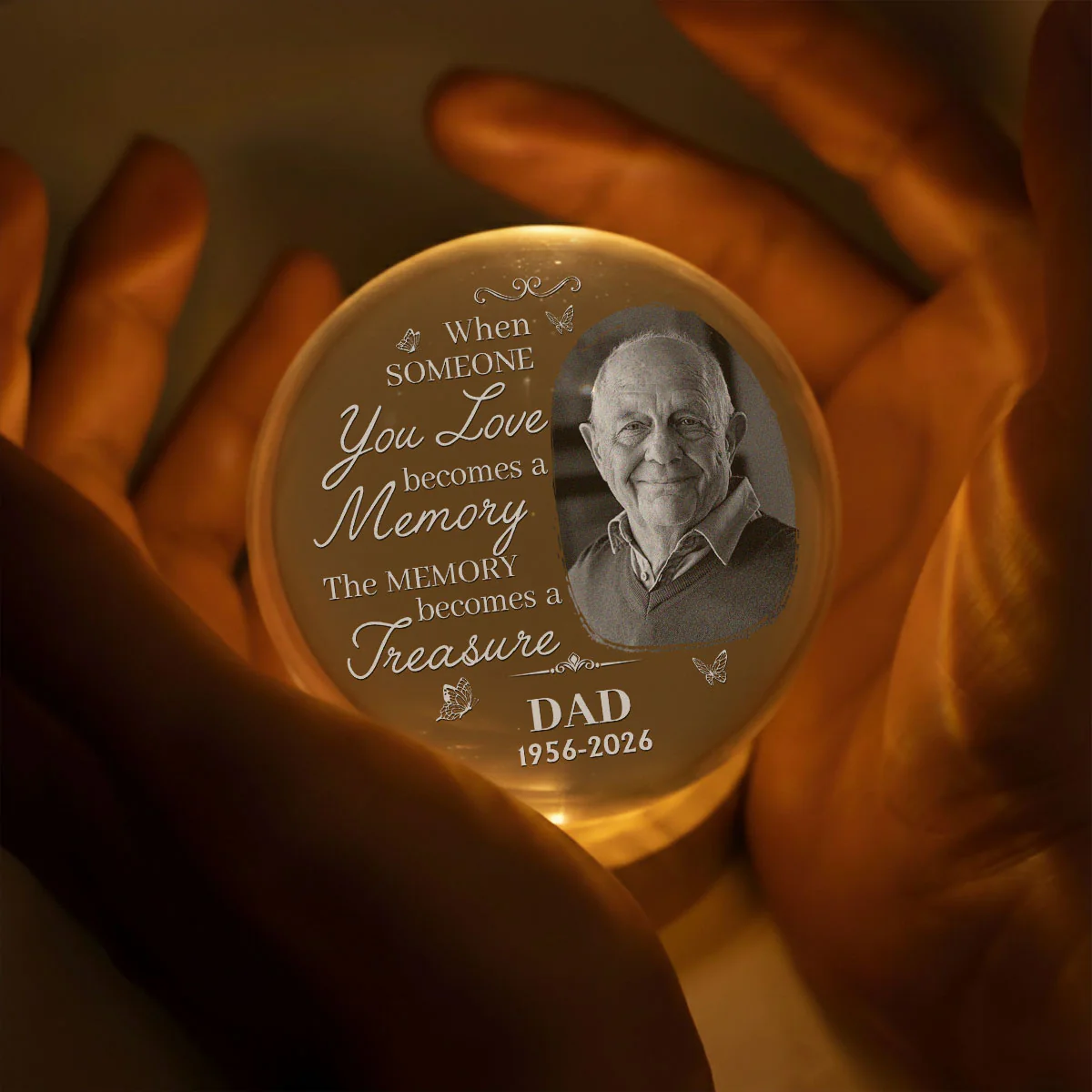 Become A Treasure - Personalized Custom Crystal Globe Lamp - Image 4