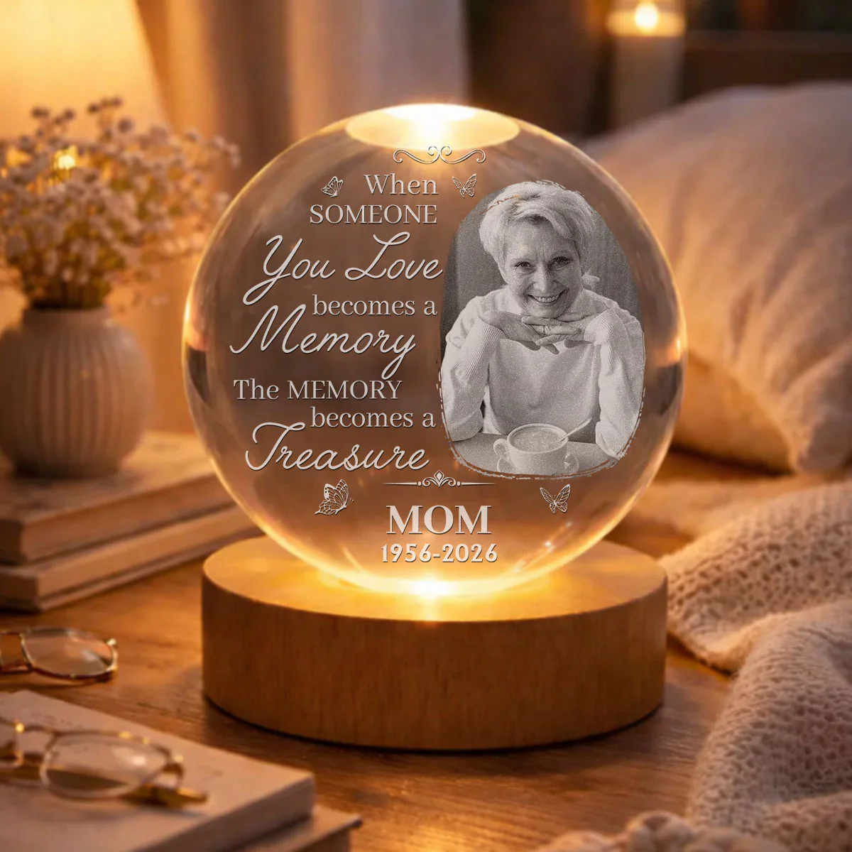 Become A Treasure - Personalized Custom Crystal Globe Lamp - Image 5