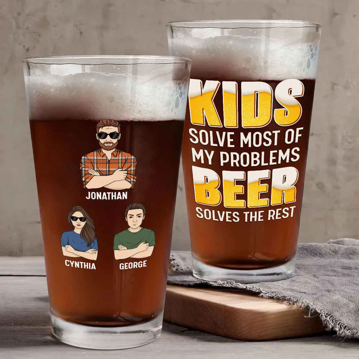 Beer Solve The Rest - Personalized Custom Beer Glass - Image 4