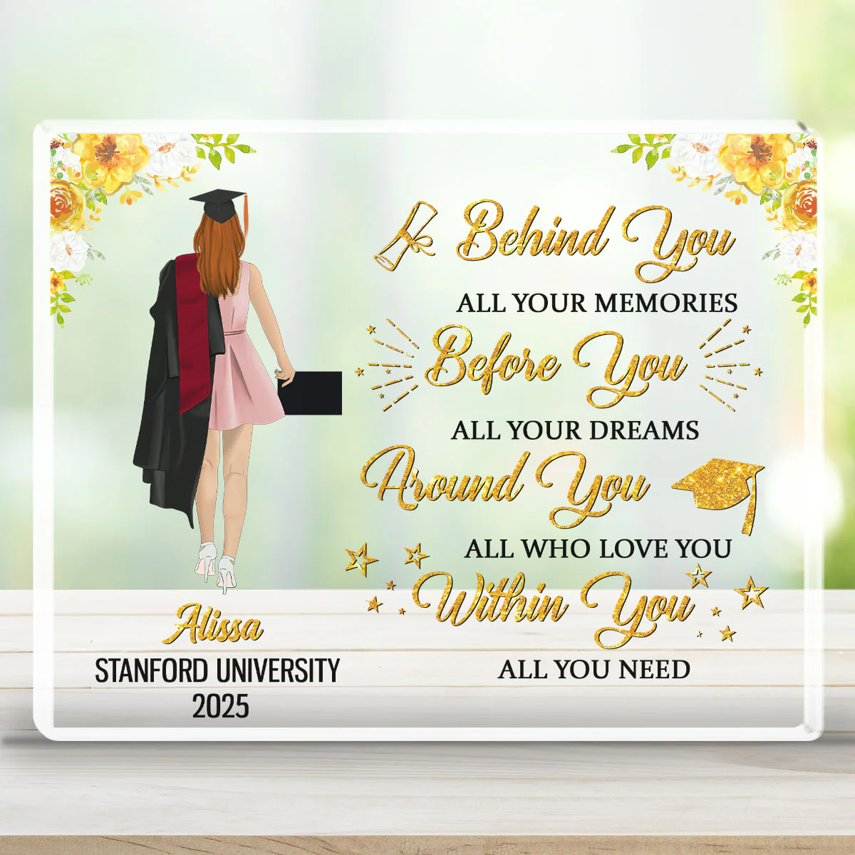 Behind You All Your Memories Before You All Your Dreams - Personalized Custom Acrylic Plaque - Image 2