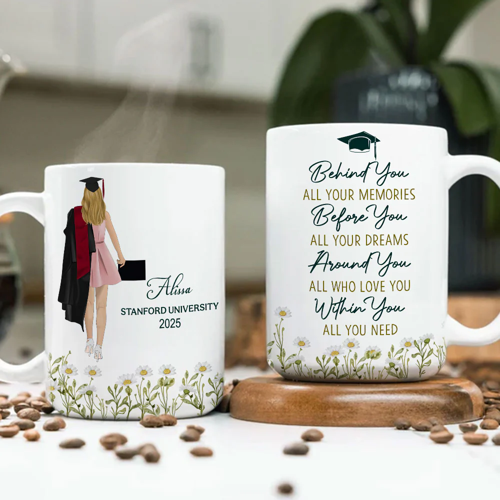 Behind You All Your Memories Before You All Your Dreams - Personalized Custom Coffee Mug - Image 3