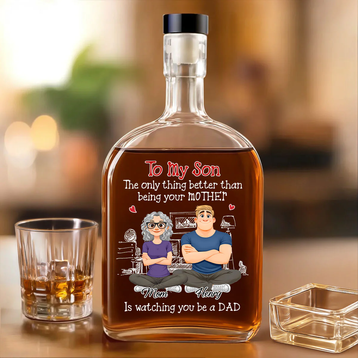 Being A Dad - Personalized Custom Spirits Decanter