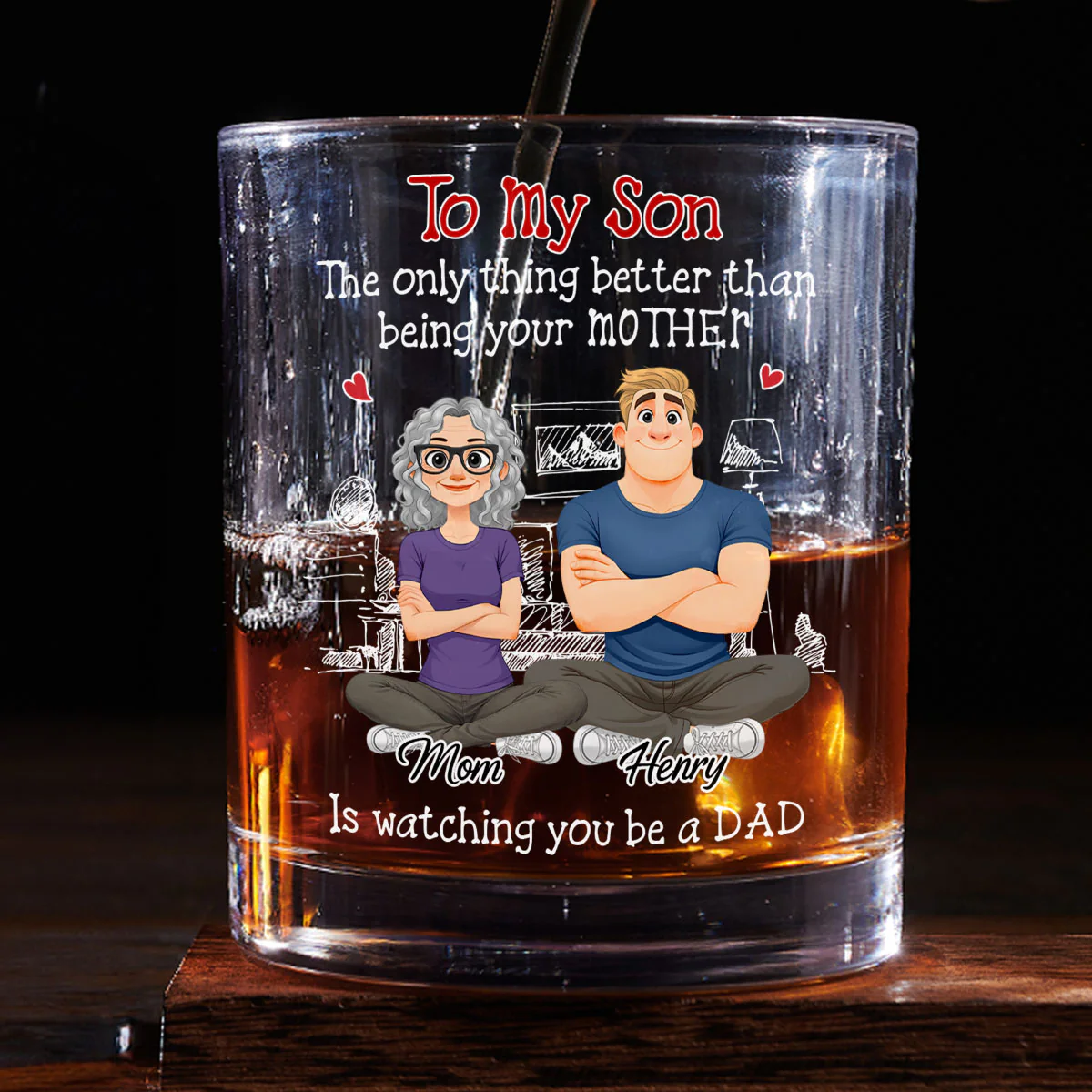 Being A Dad - Personalized Custom Whiskey Glass