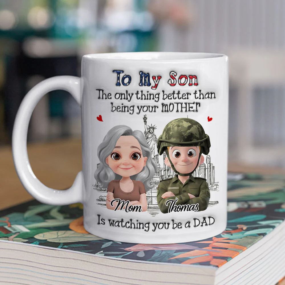 Being A Dad Version 2 - Personalized Custom 3D Inflated Effect Mug - Image 2