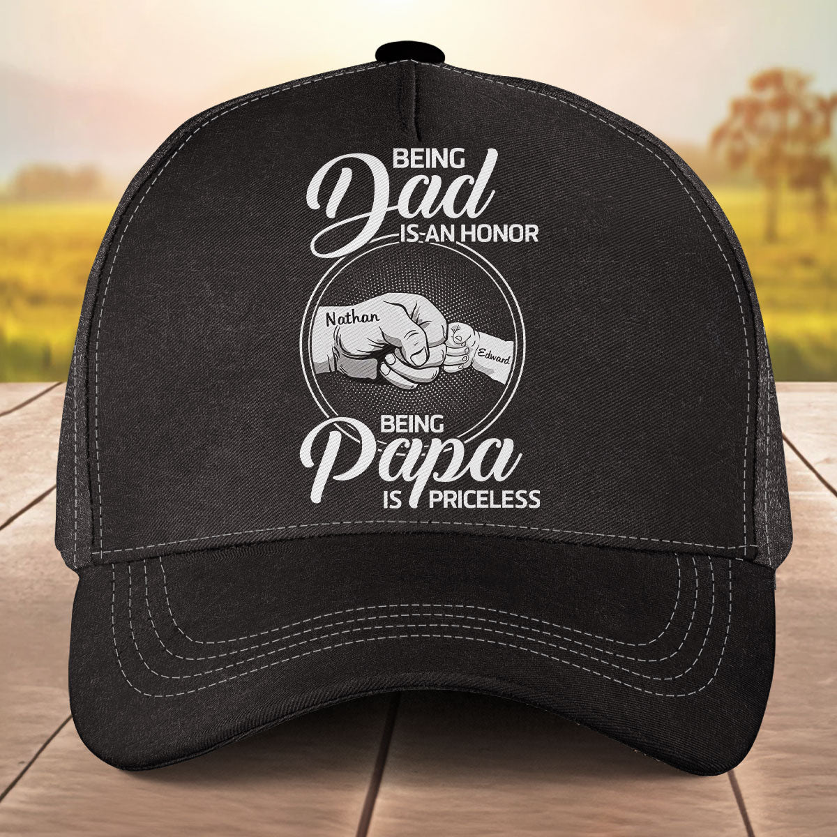 Being Dad Is An Honor - Personalized Classic Cap - Image 5