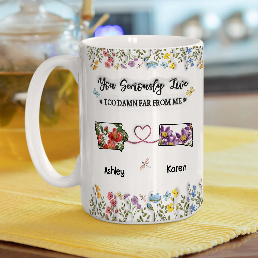 Being Far Is Just Mean - Personalized Custom 3D Inflated Effect Mug - Image 3