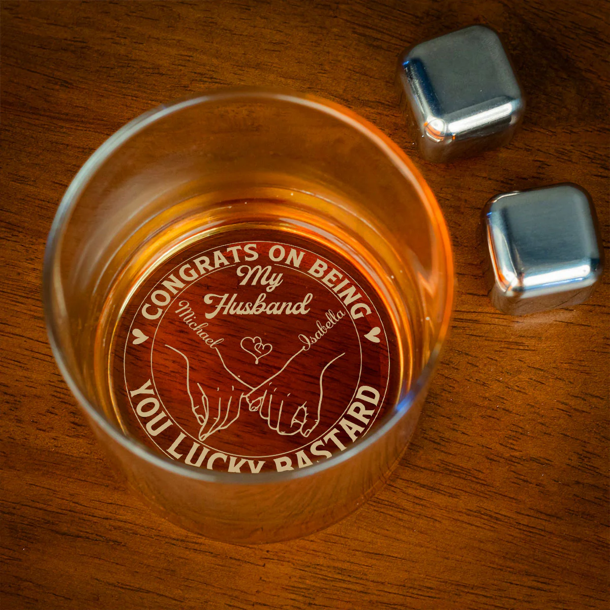 Being My Husband - Personalized Custom Engraved Whiskey Glass - Image 2