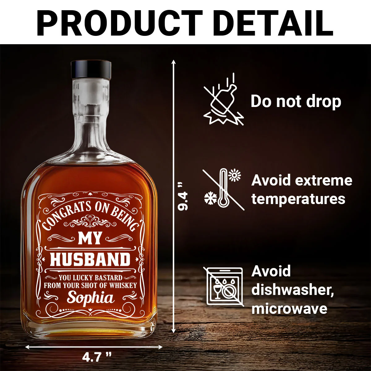Being My Husband - Personalized Custom Spirits Decanter - Image 6