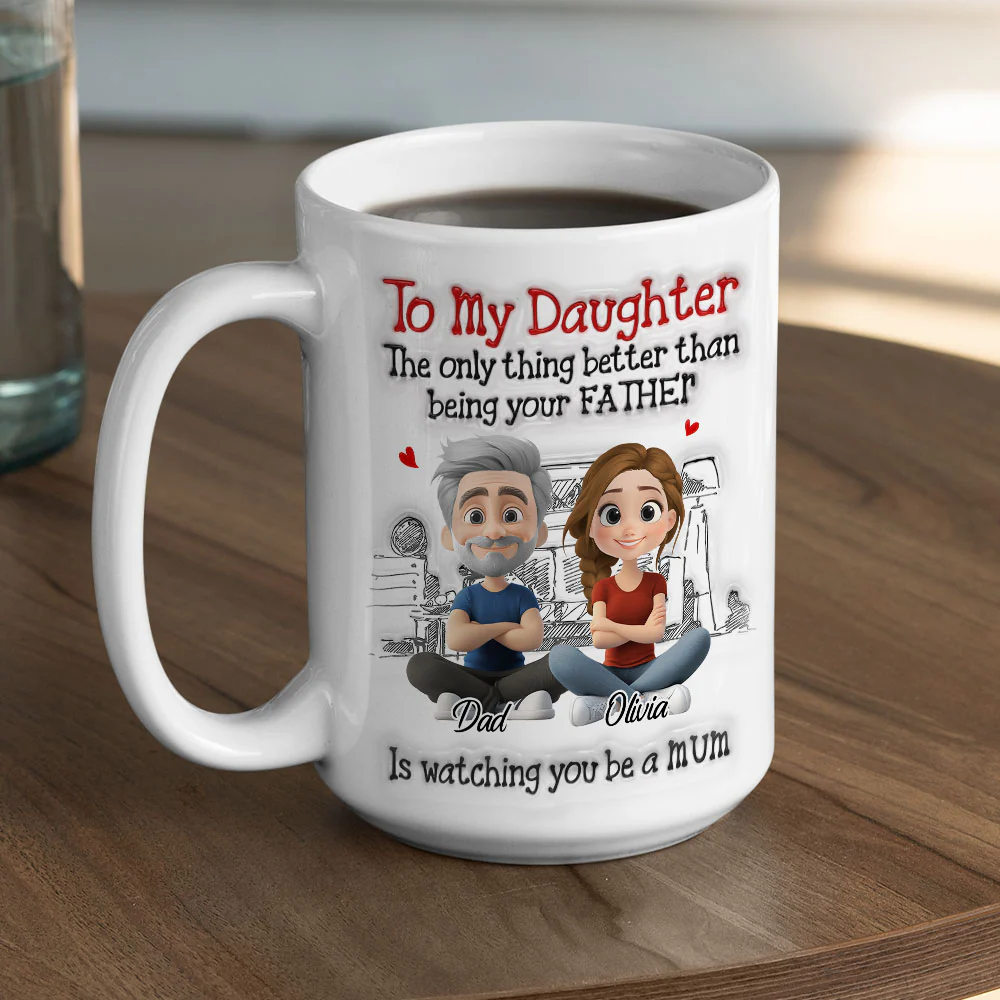 Being Your Father Cartoon - Personalized Custom 3D Inflated Effect Mug - Image 4