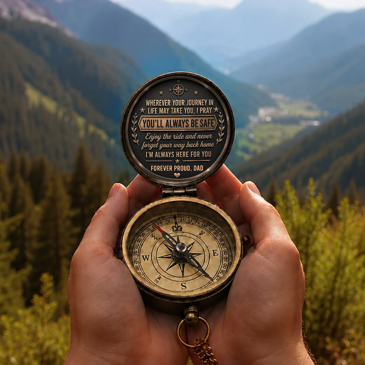 Believe In Your Journey - Personalized Custom Pocket Compass - Image 5