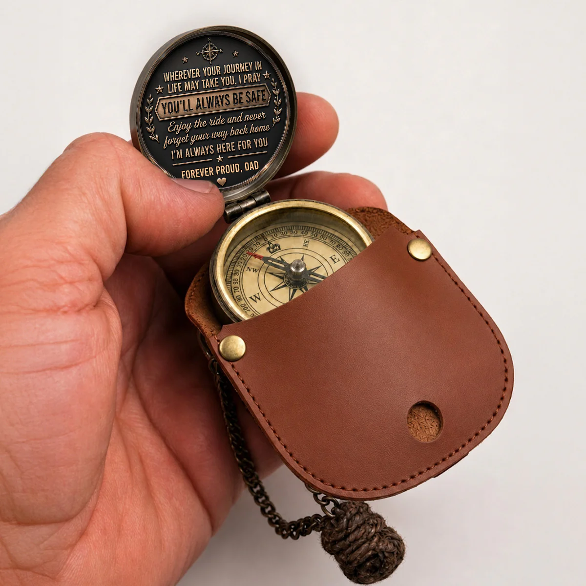 Believe In Your Journey - Personalized Custom Pocket Compass - Image 6