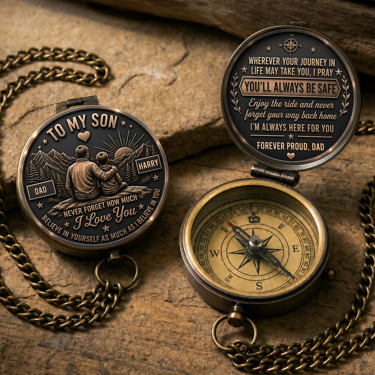 Believe In Your Journey - Personalized Custom Pocket Compass - Image 7