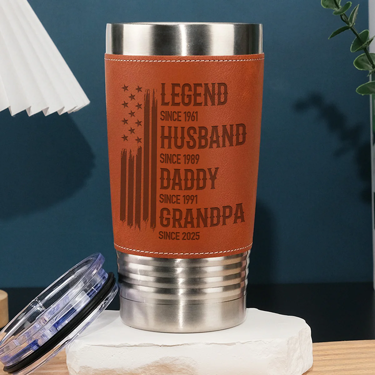 Belongs To Legend - Personalized Custom Engraved Leather Tumbler