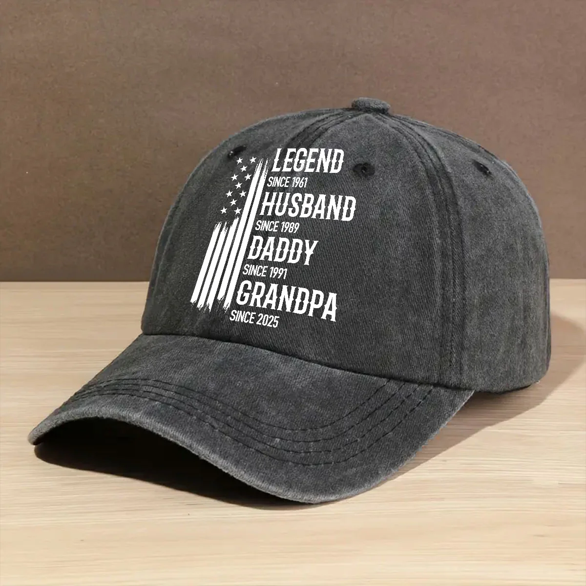 Belongs To Legend  - Personalized Custom Vintage Washed Denim Cap - Image 2