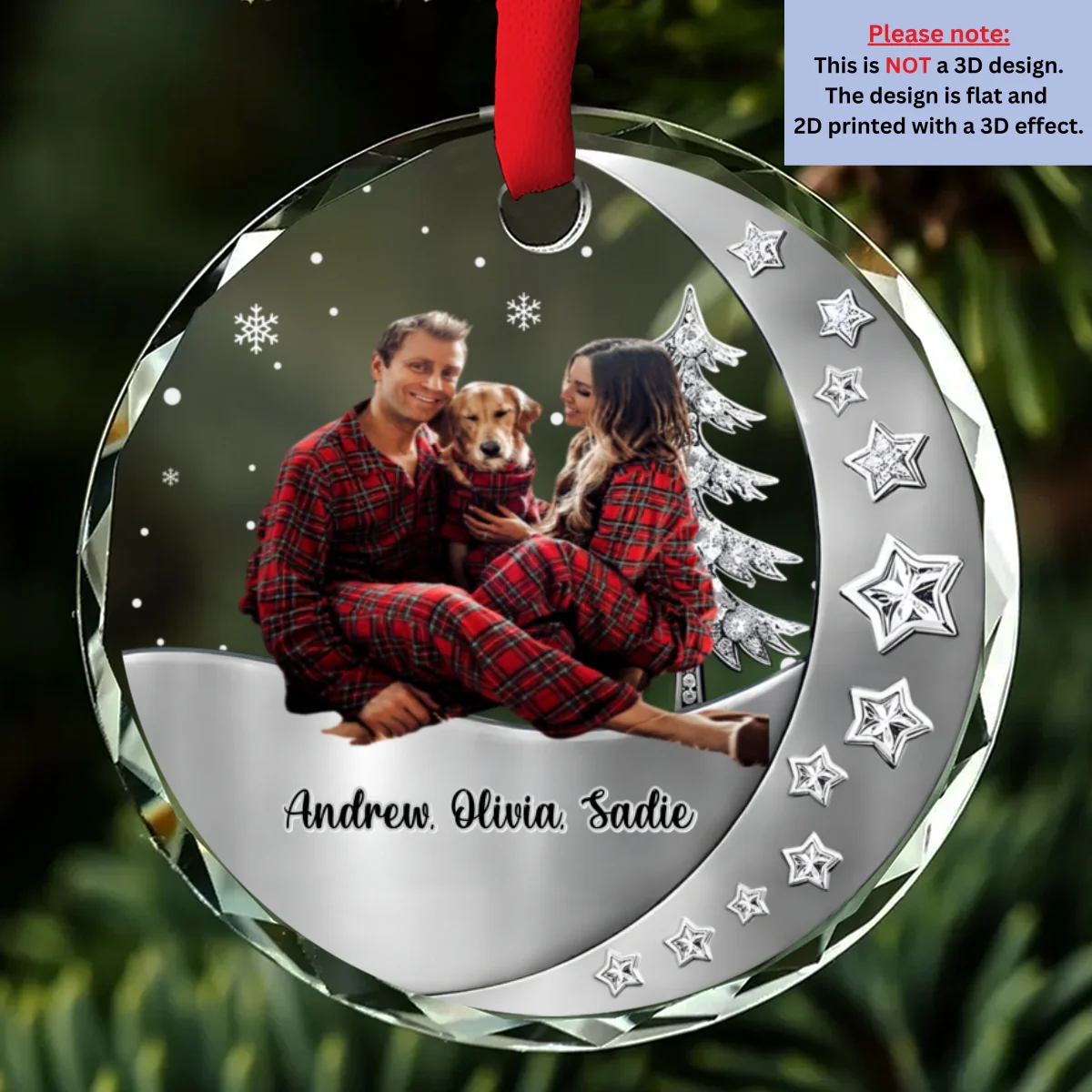 Beside Each Other Photo - Personalized Custom 3D Effect Glass Ornament - Image 3