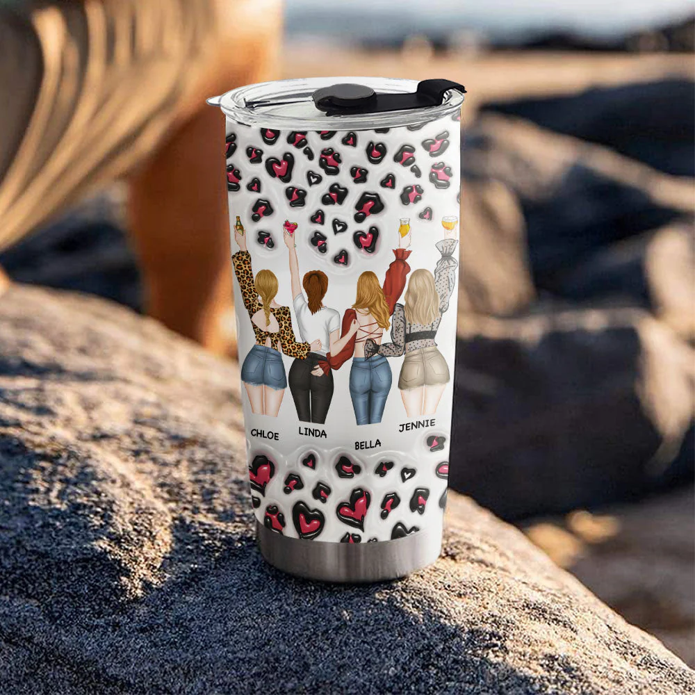 Best Besties Ever - Personalized Custom 3D Inflated Effect Tumbler - Image 4