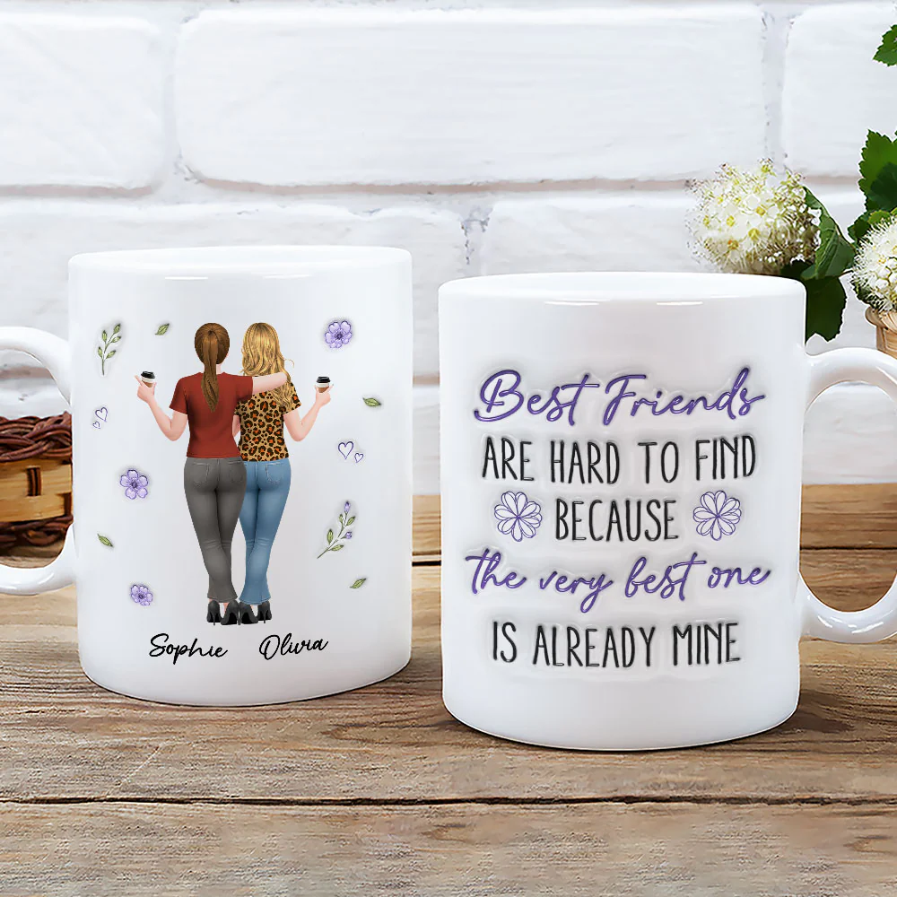 Best Besties - Personalized Custom 3D Inflated Effect Mug - Image 2