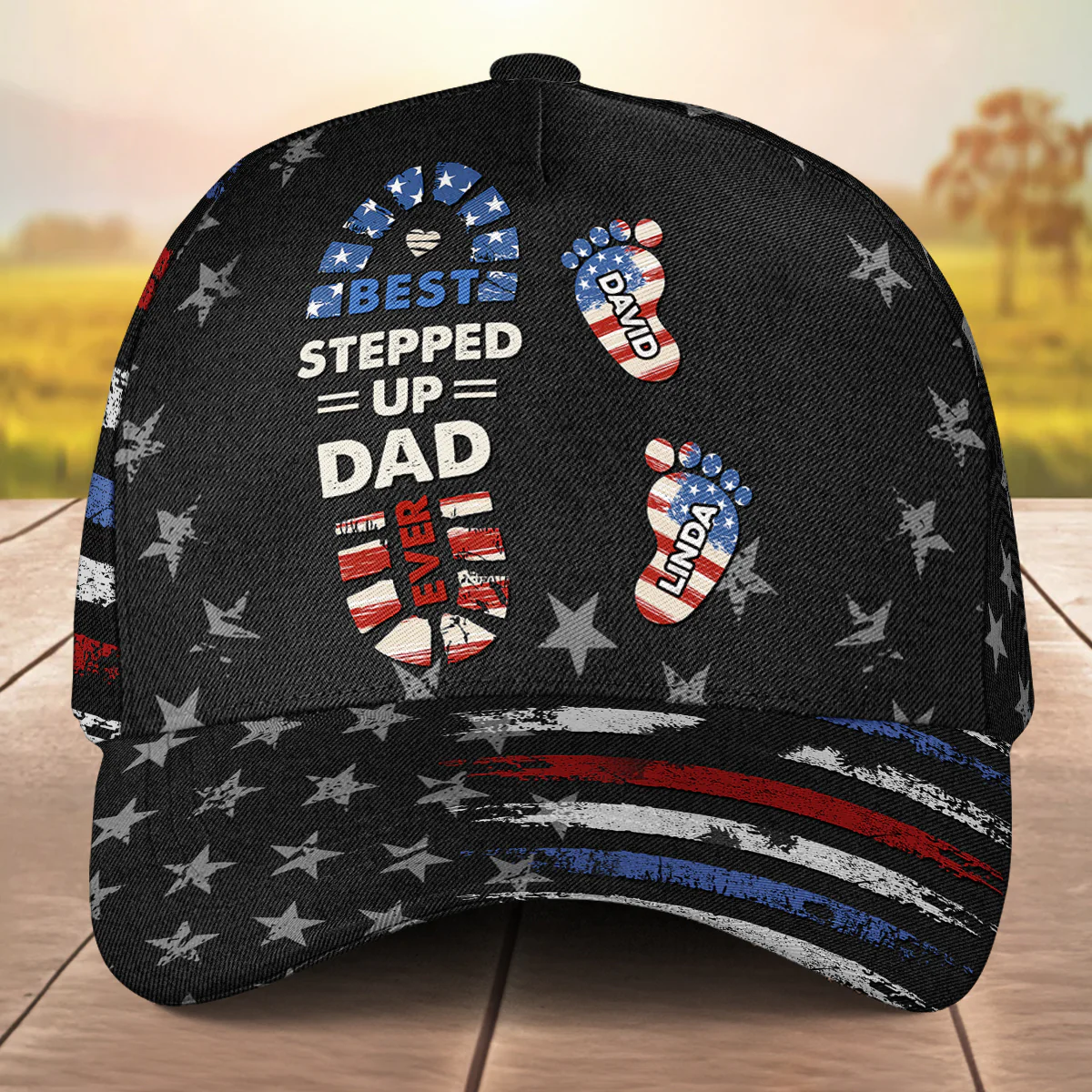 Best Bonus Dad Ever - Personalized Custom Classic Cap - Image 2
