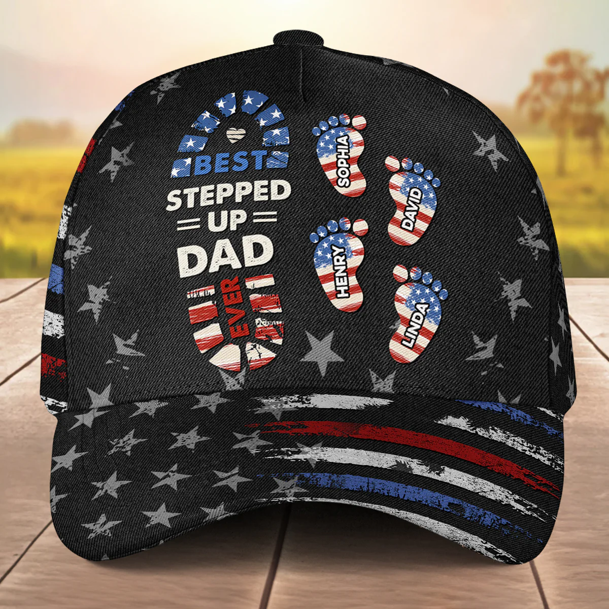 Best Bonus Dad Ever - Personalized Custom Classic Cap - Image 6