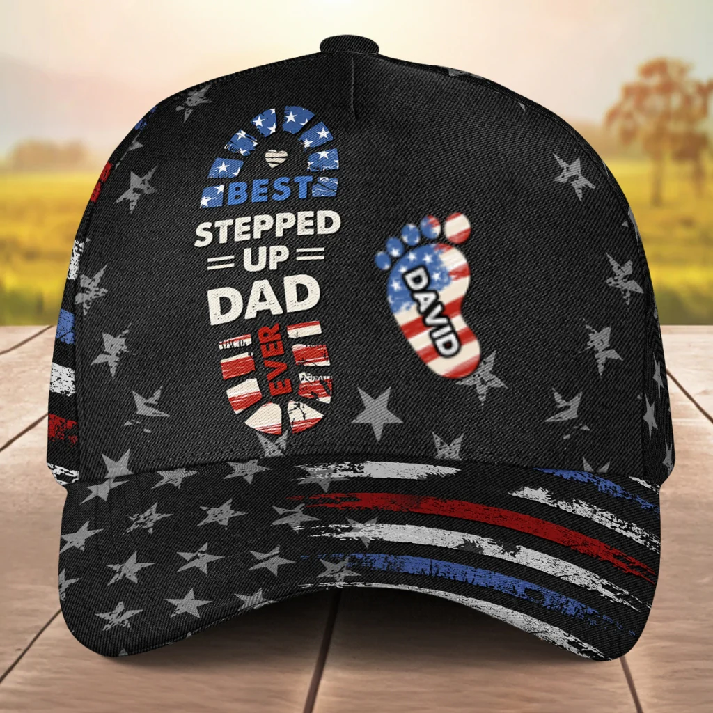 Best Bonus Dad Ever - Personalized Custom Classic Cap - Image 8