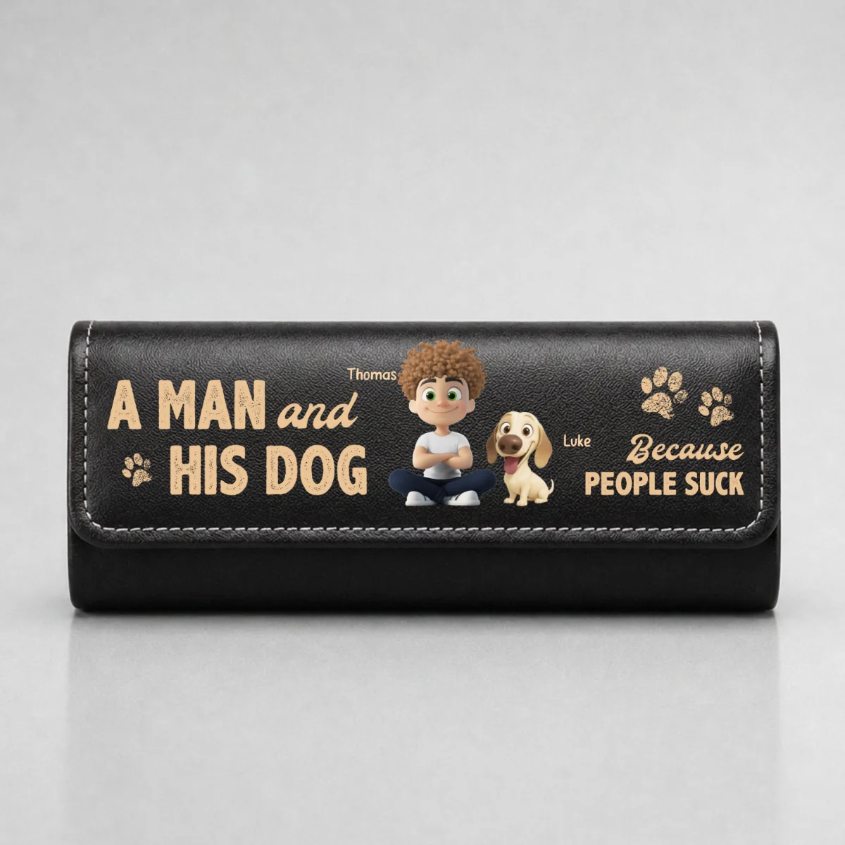 Best Dad And No One Else - Personalized Custom Leather Eyeglass Case - Image 7