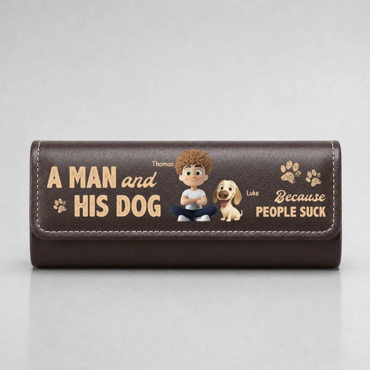 Best Dad And No One Else - Personalized Custom Leather Eyeglass Case - Image 8