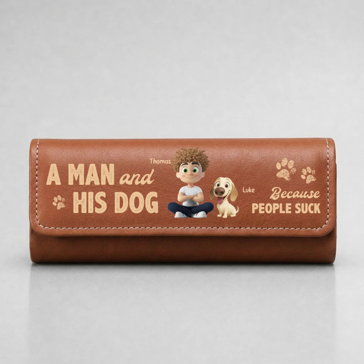 Best Dad And No One Else - Personalized Custom Leather Eyeglass Case - Image 9