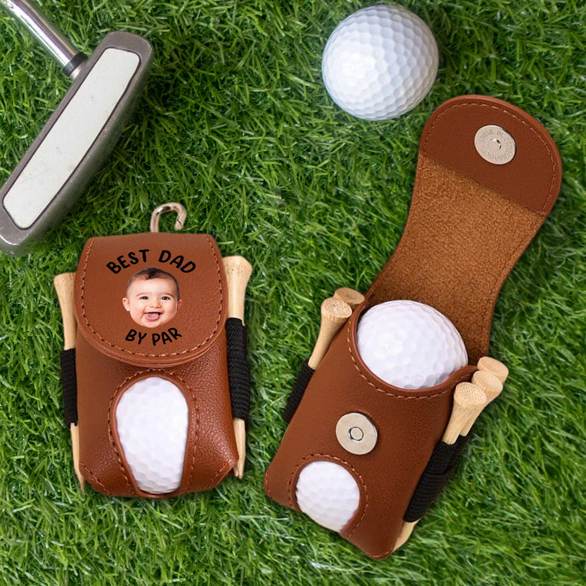 Best Dad By Par - Personalized Custom Golf Ball Bag - Image 2