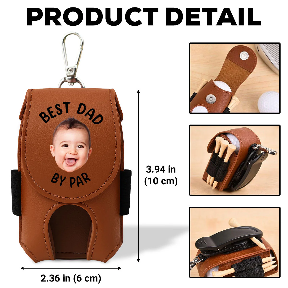 Best Dad By Par - Personalized Custom Golf Ball Bag - Image 6