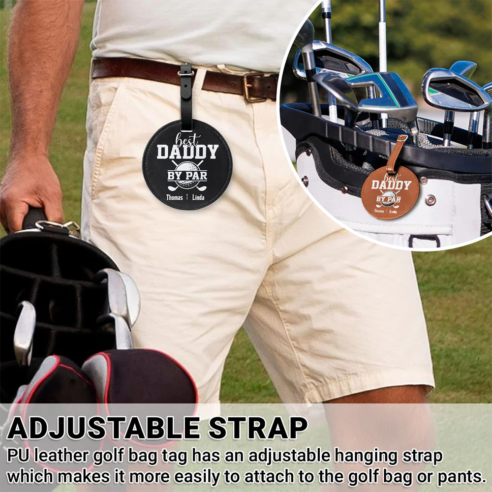 Best Dad By Par - Personalized Custom Golf Tee Bag - Image 5
