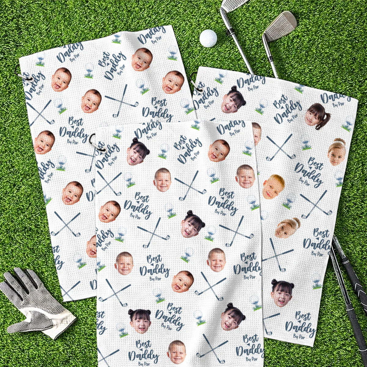 Best Dad By Par - Personalized Custom Golf Towel - Image 2