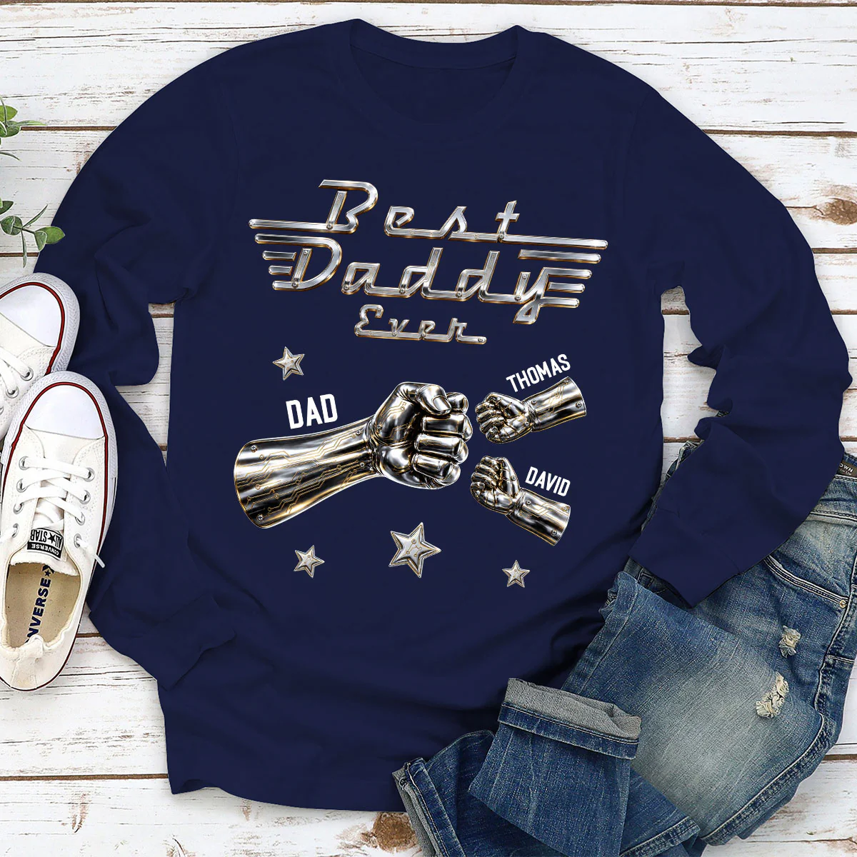 Best Dad Ever Classic - Personalized Custom Shirt - Image 4