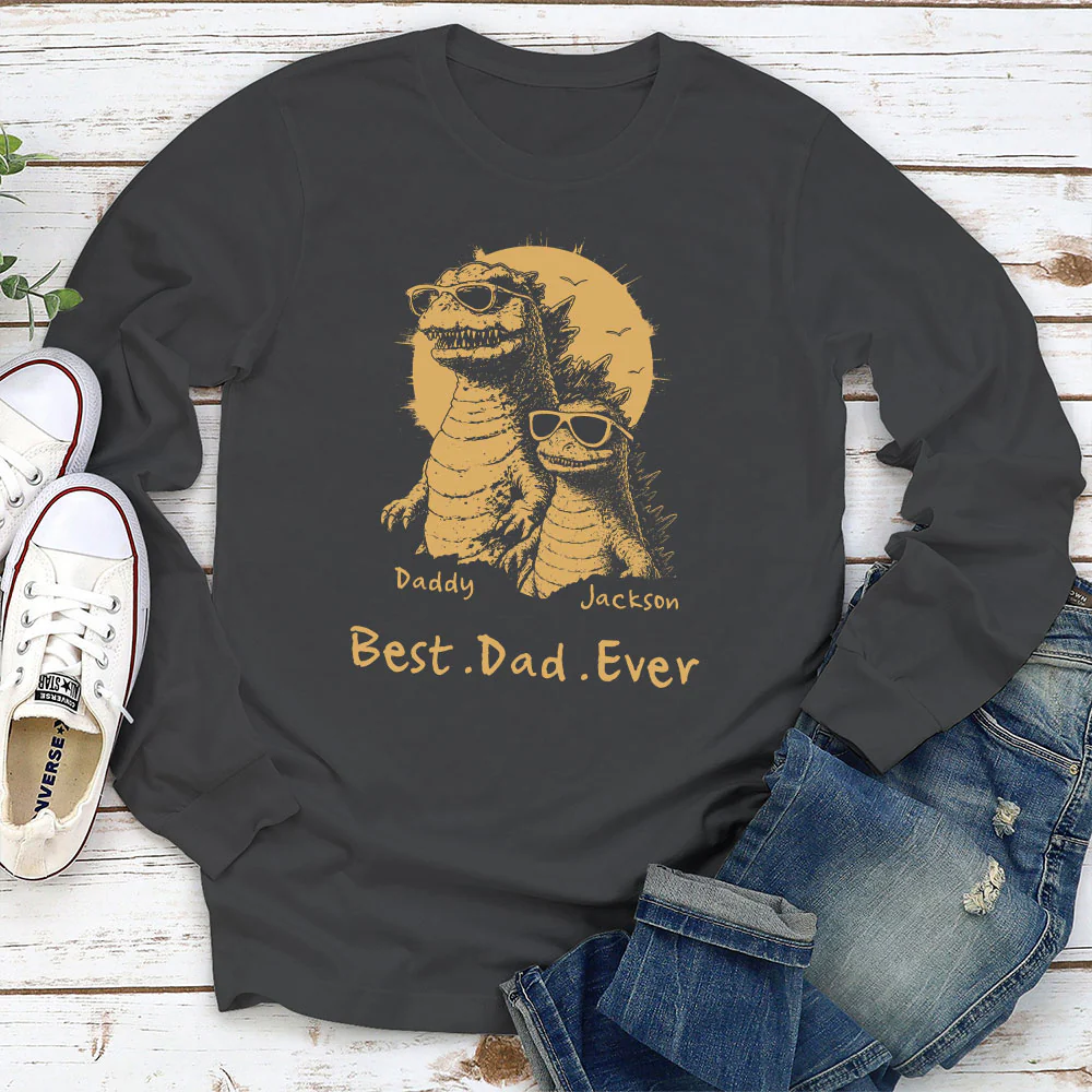Best Dad Ever Dinosaur - Personalized Custom Shirt - Image 5