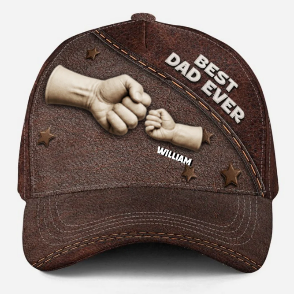 Best Dad Ever Hands - Personalized Custom Classic Cap - Image 7