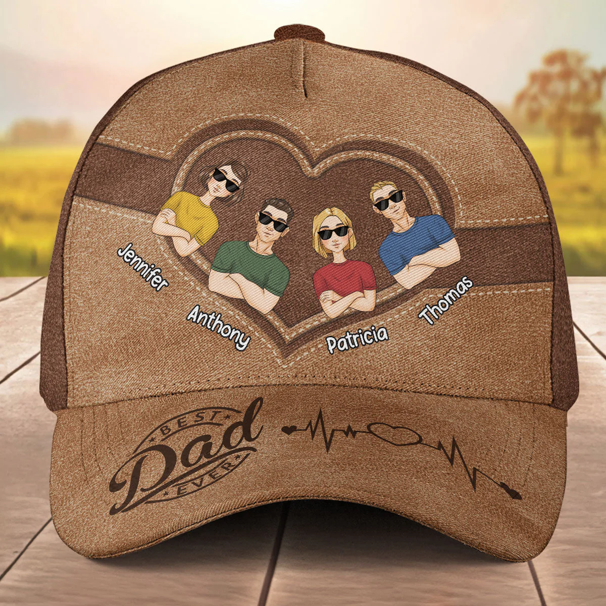 Best Dad Ever Happy Fathers Day - Personalized Classic Cap - Image 2