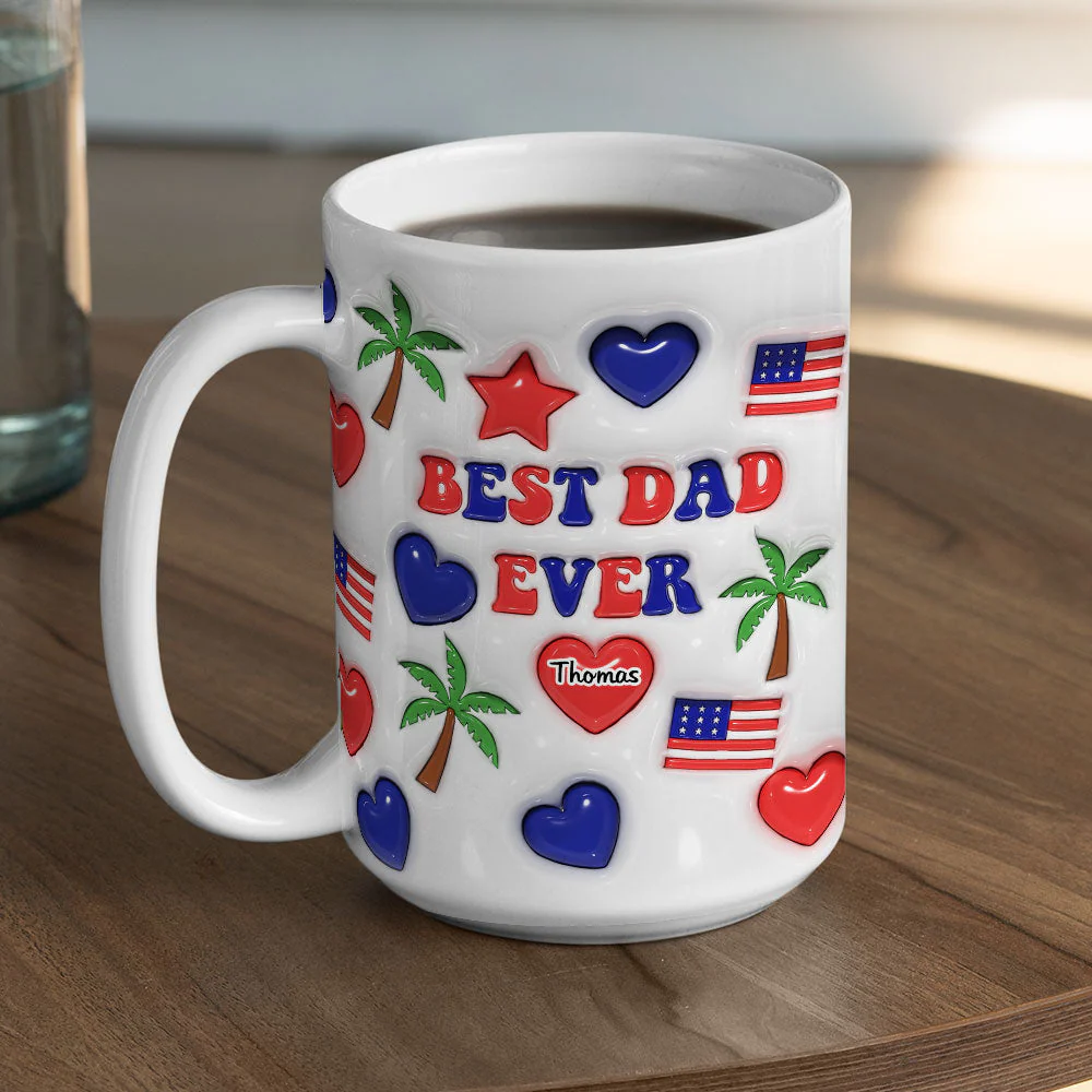 Best Dad Ever - Personalized Custom 3D Inflated Effect Mug - Image 5