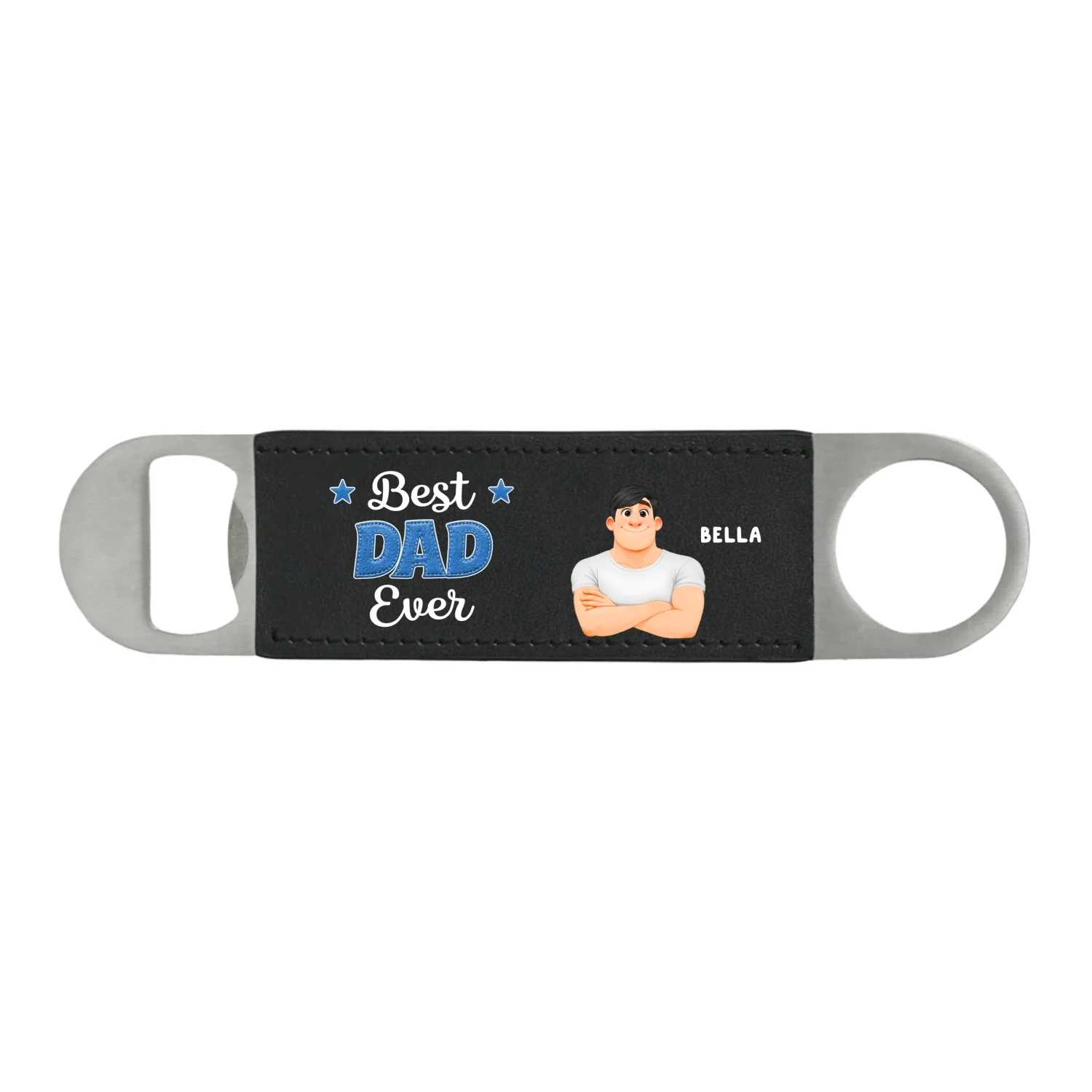 Best Dad Ever - Personalized Custom Leather Bottle Opener - Image 7