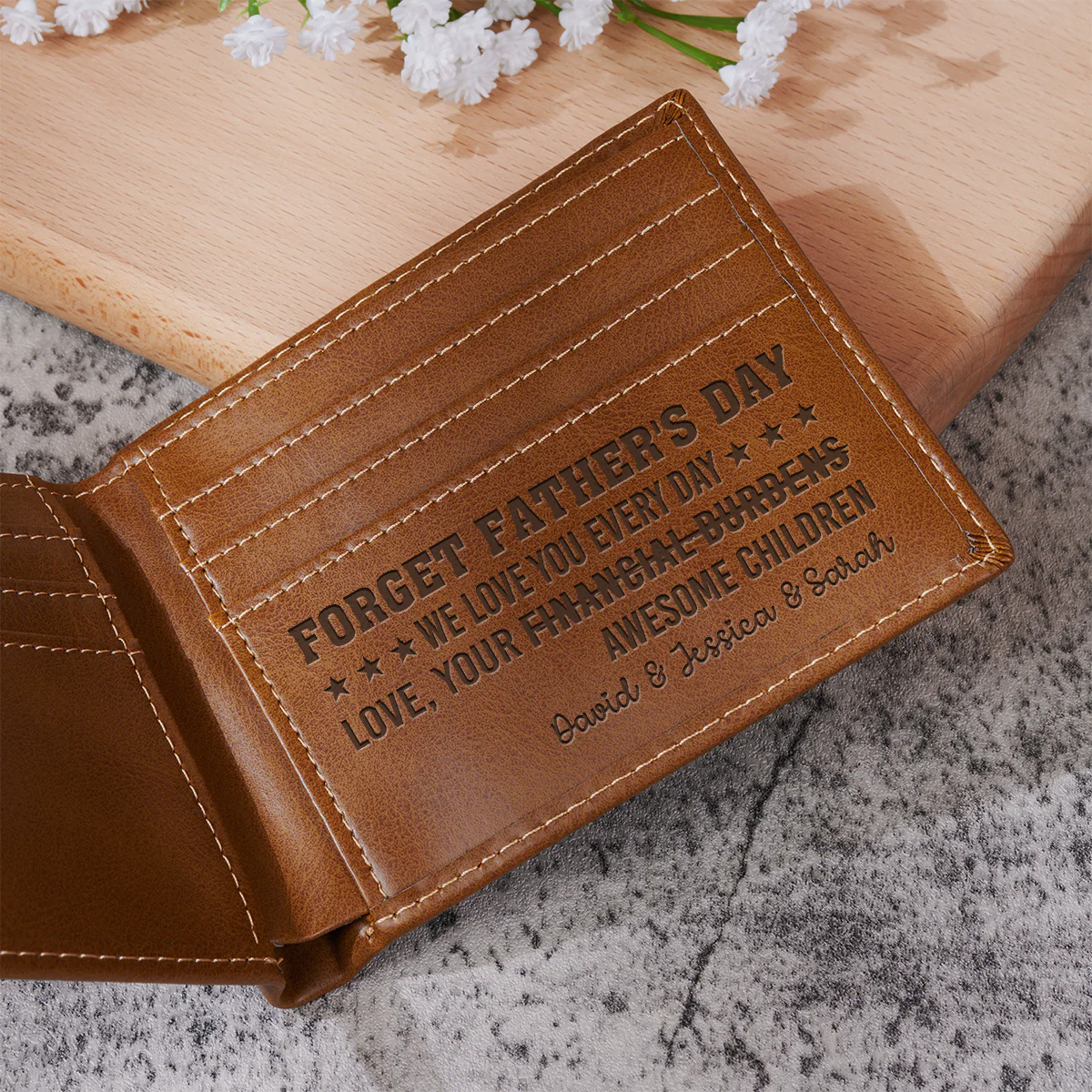 Best Dad Ever - Personalized Custom Printed Men Leather Wallet - Image 3