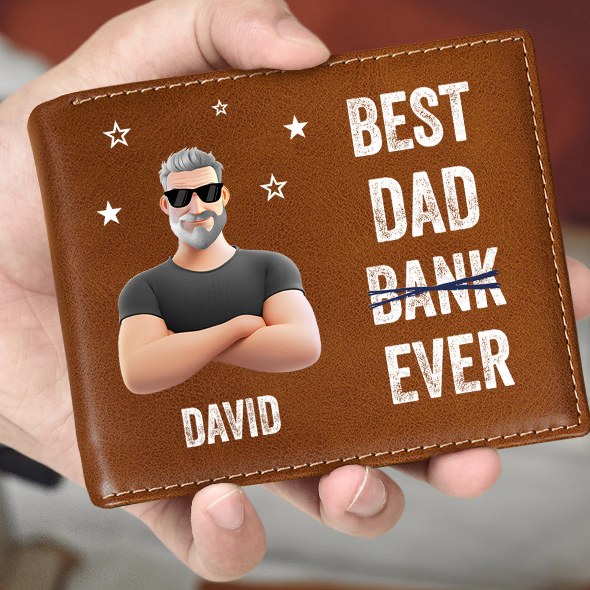 Best Dad Ever - Personalized Custom Printed Men Leather Wallet - Image 4