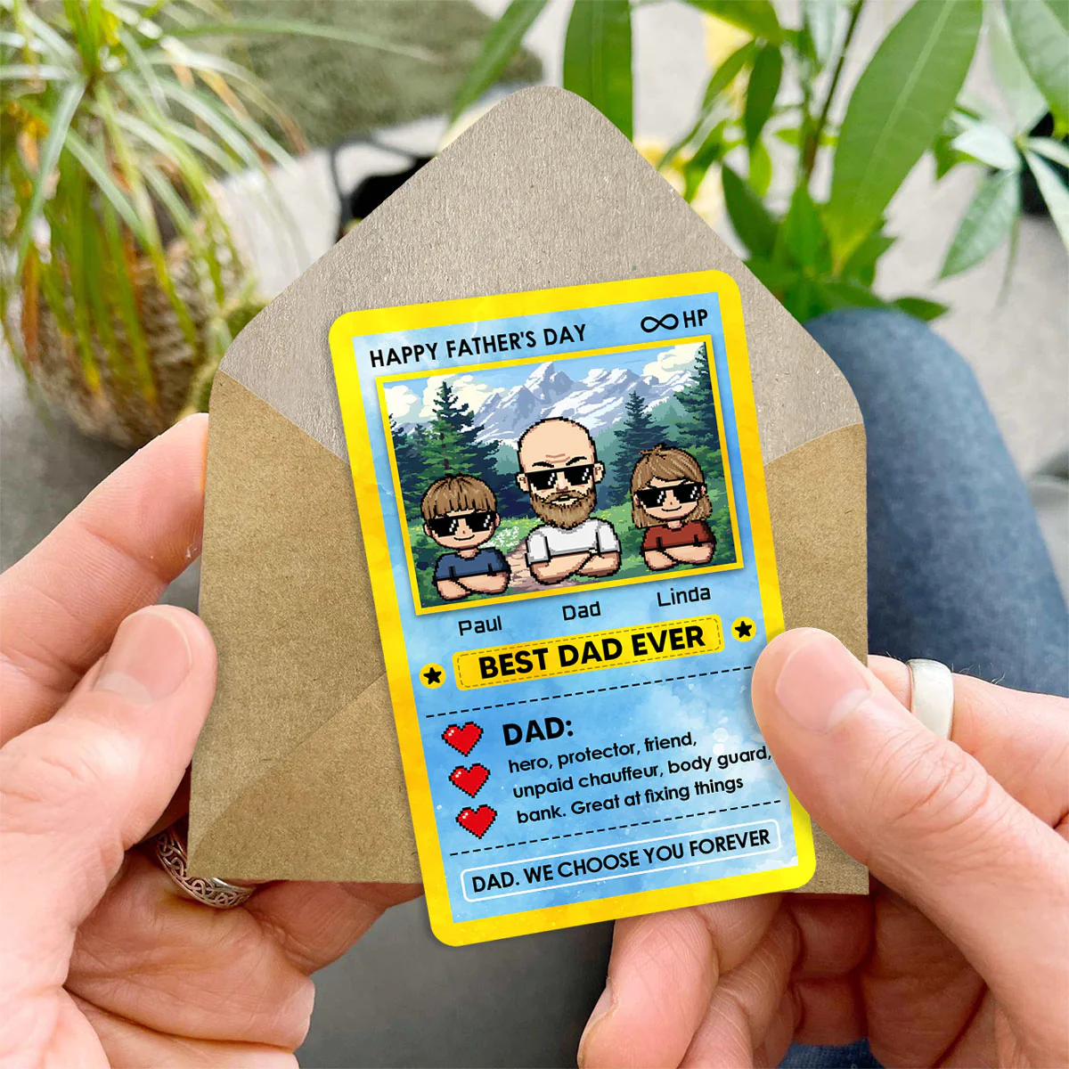 Best Dad Ever - Personalized Custom Wallet Card - Image 2