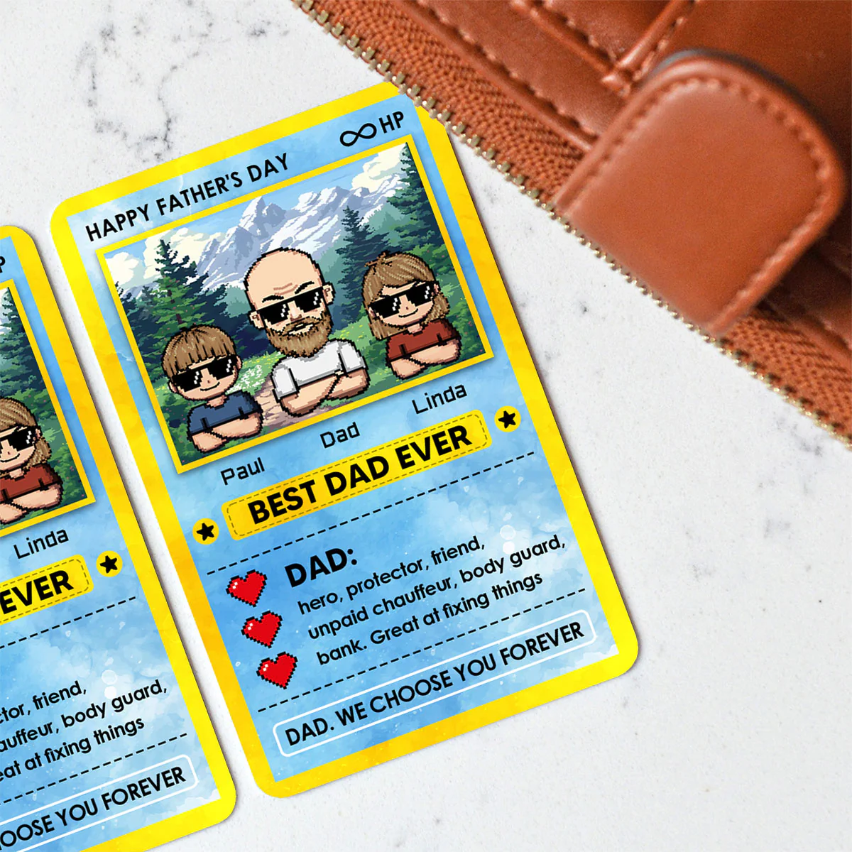 Best Dad Ever - Personalized Custom Wallet Card - Image 3