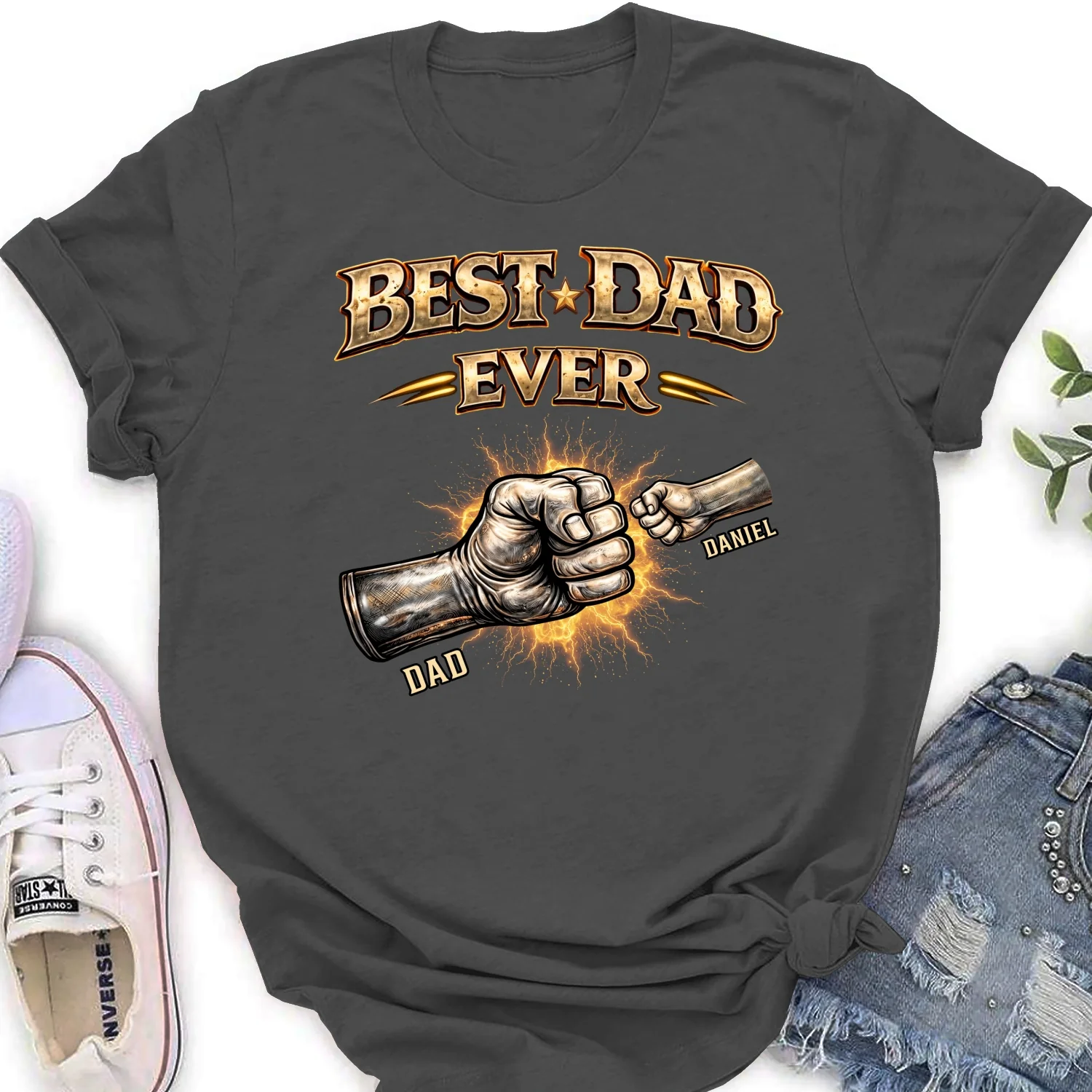 Best Dad Hand Bump - Personalized Custom Shirt - Image 17