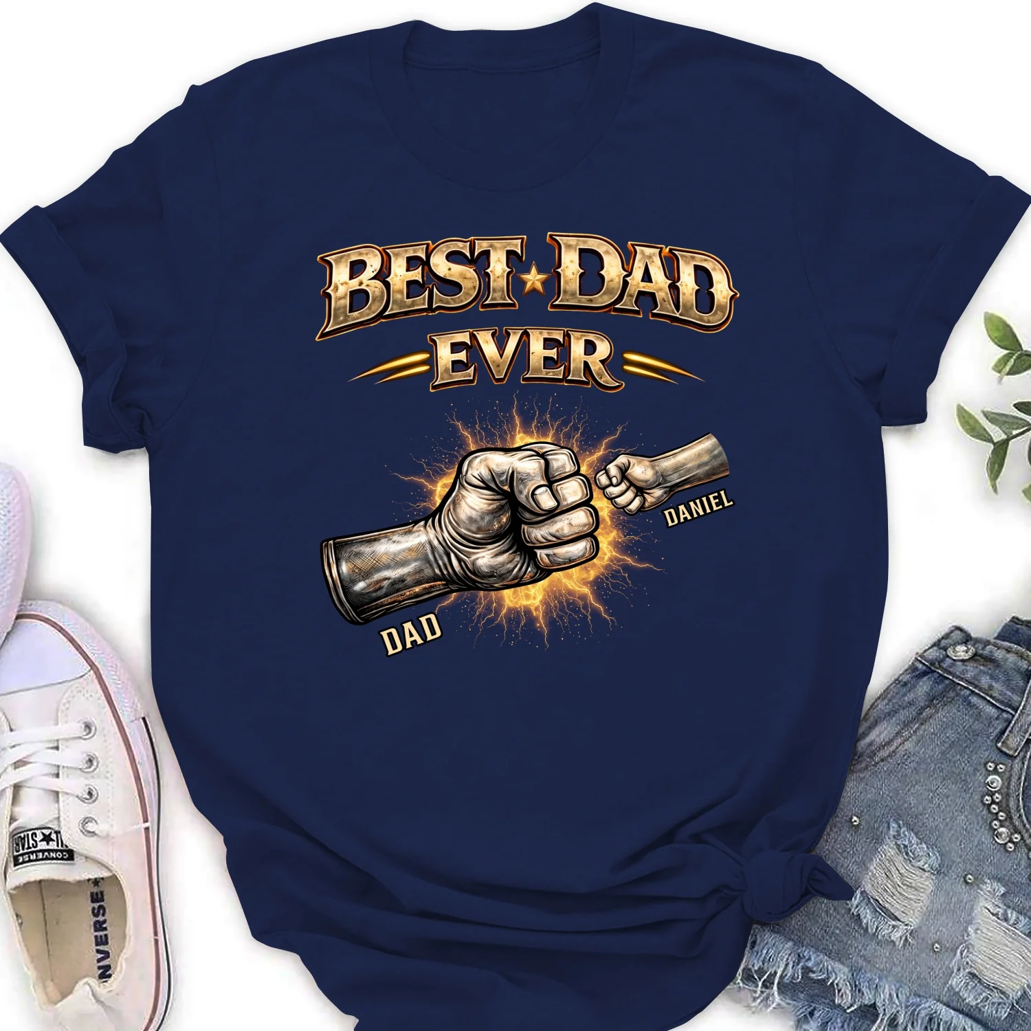 Best Dad Hand Bump - Personalized Custom Shirt - Image 18