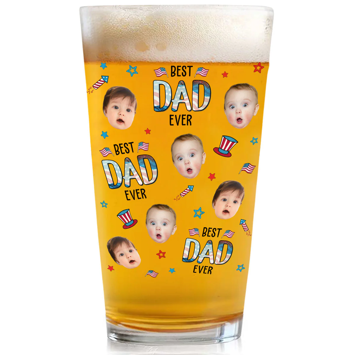 Best Dad In USA - Personalized Custom Beer Glass