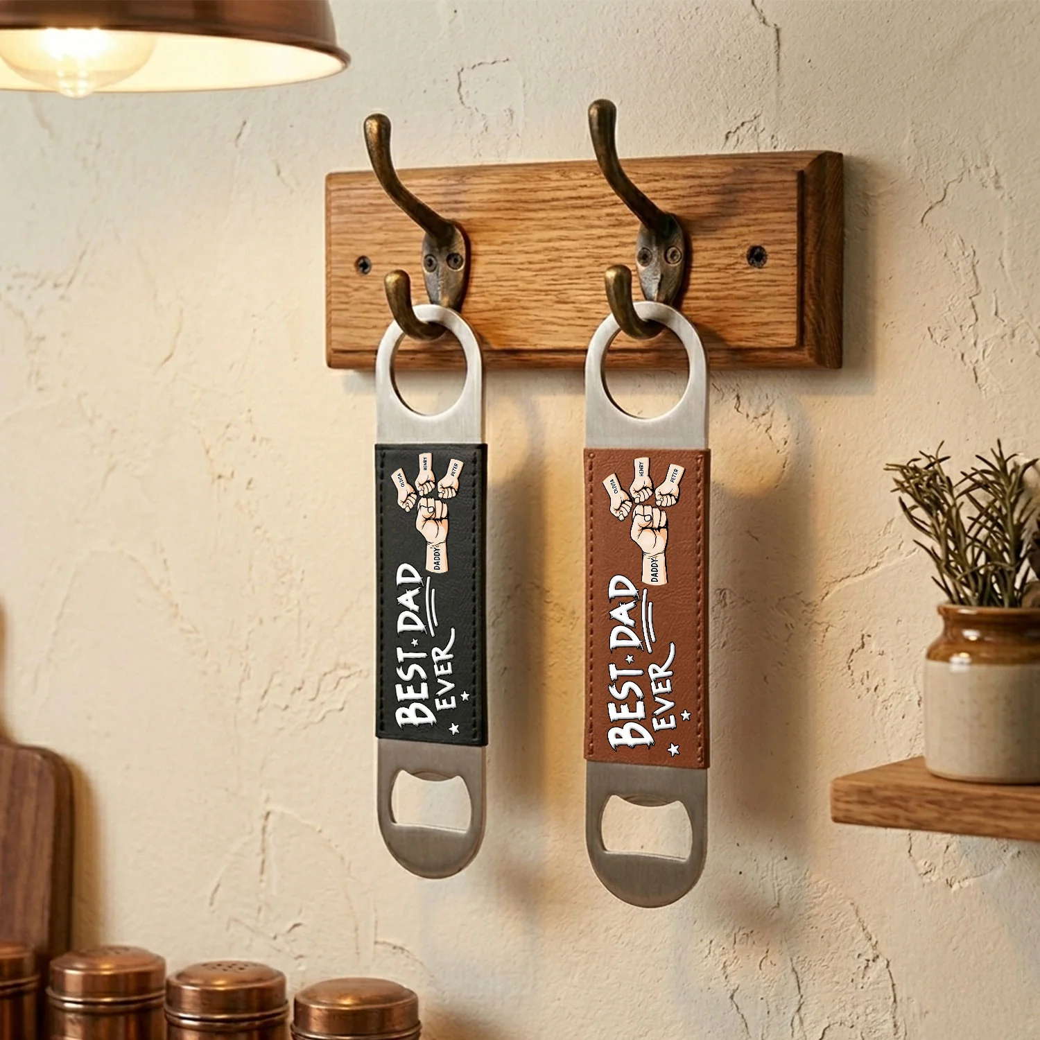 Best Dad - Personalized Custom Leather Bottle Opener - Image 6